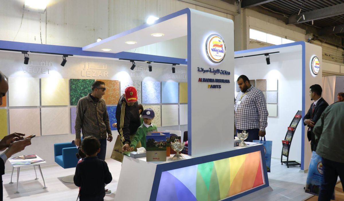 افتتاح الجناح الخاص بشركة دهانات المدينة مصراتة في معرض (صنع في ليبيا) بمصراتة